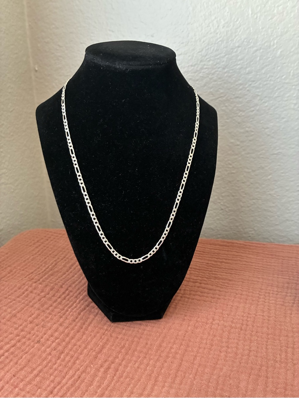 925 Sterling Silver Figaro 20” 3.4mm